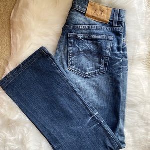 Armani exchange low rise boot cut denim jeans